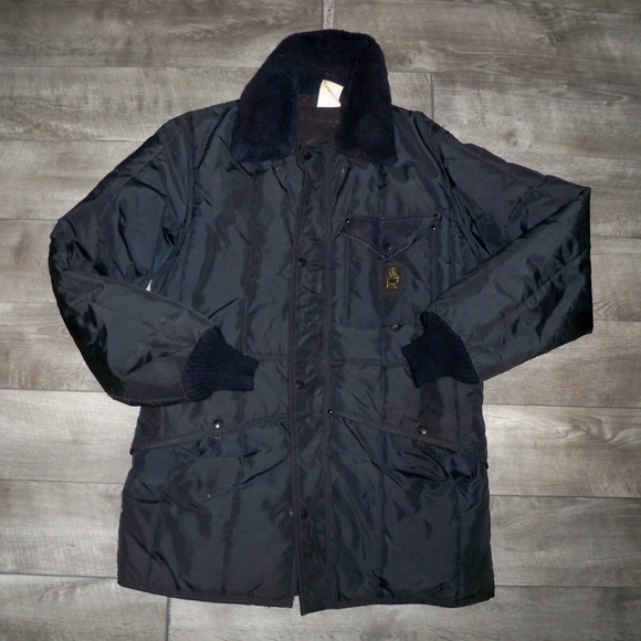 RefrigiWear Men's Insulated Black Chore Barn Work Jacket W/ Sherpa Collar Large